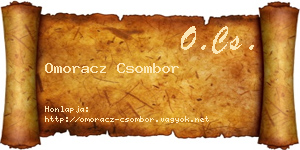Omoracz Csombor névjegykártya